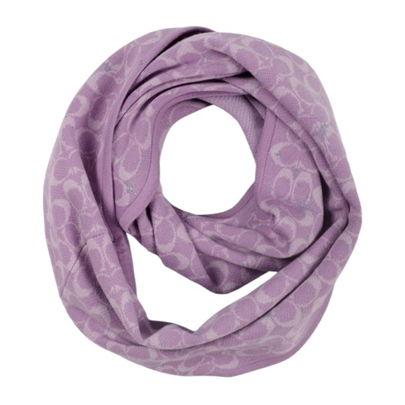 NWT Coach Lavender Signature Star Print Infinity Wool Blend Scarf - Picture 1 of 4